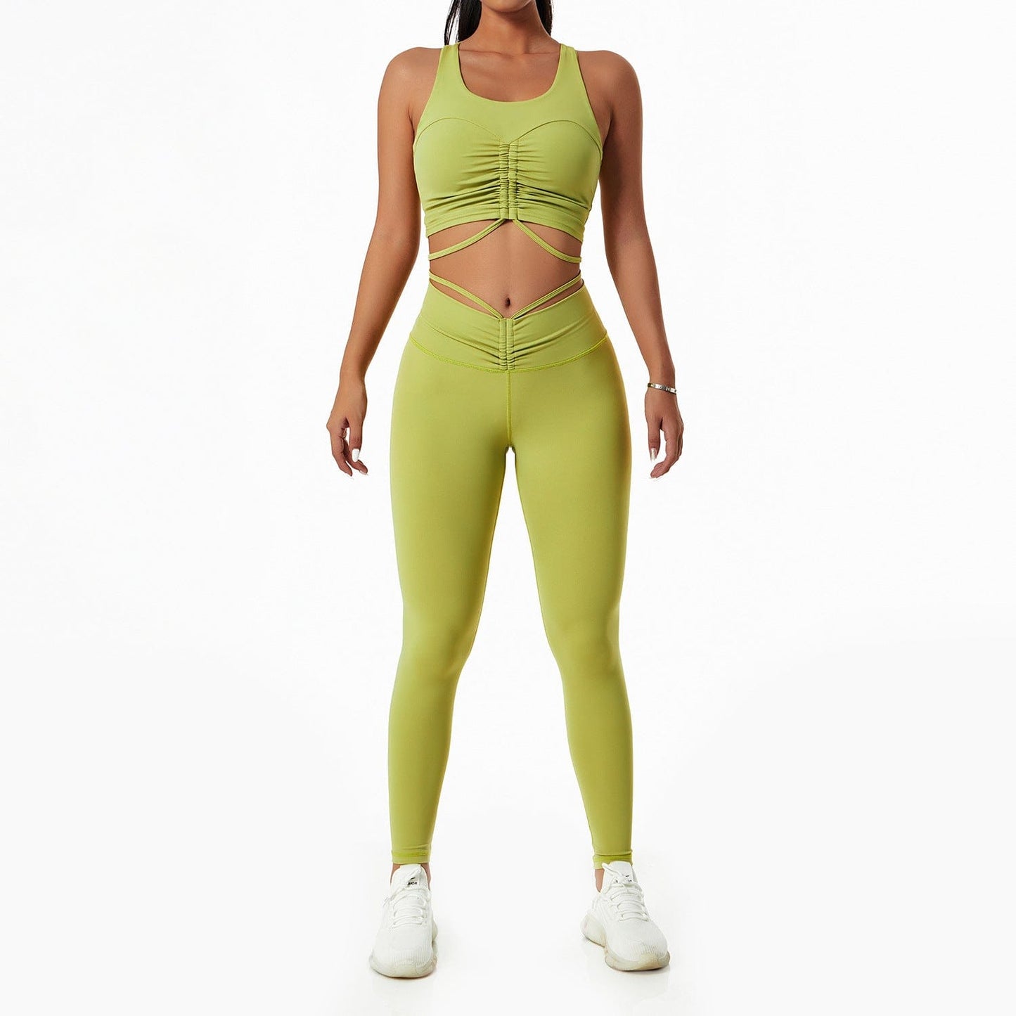 Fitness Chic: European-Style Yoga Suit with Drawstring Collar for Women's Gym and Sports Fashion